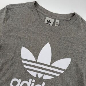 Men's Adidas Trefoil Logo T Shirt‎ Gray Short Sleeve Crew Neck Size Large Men's